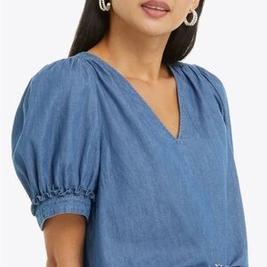 Blue Puff Sleeve Top